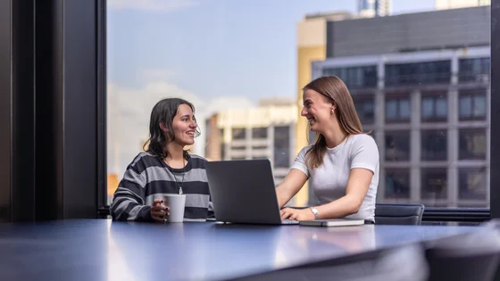 Students in a city office.