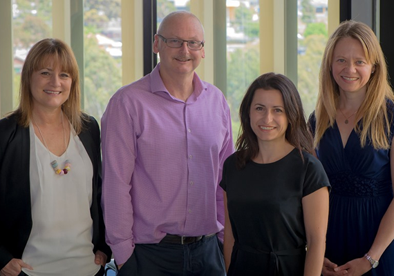 Professor Jo Salmon, Emeritus Professor David Crawford, Professor Anna Timperio and Emeritus Professor Kylie Ball