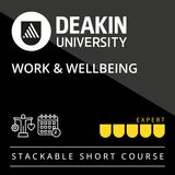 Credly badge for work and wellbeing short course.
