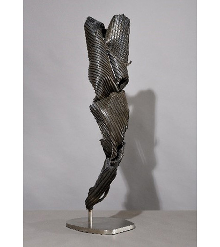 2023_Text_ReRead_Rogers.jpg A tall narrow sculpture made of steel