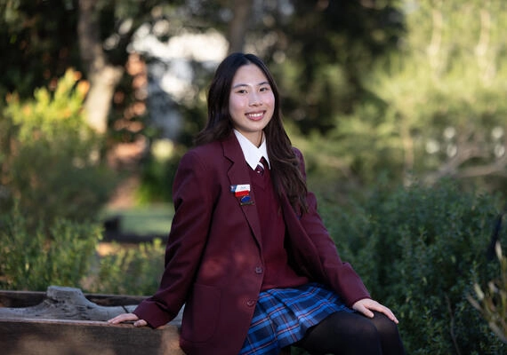 Testimonial photoshoot of Deakin Young Influencer Award Winner Thy Ha at her school Braybrook College