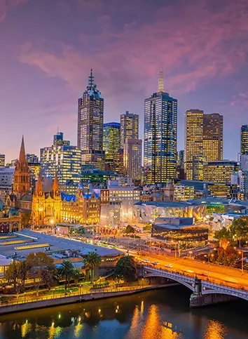 Melbourne CBD skyline at night