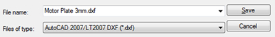 CAD file type saving example
